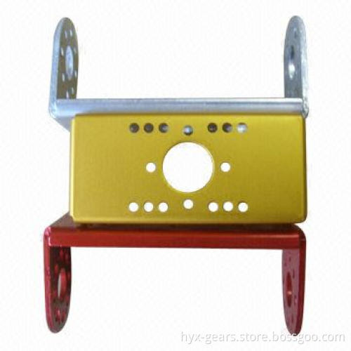 Custom Aluminum Stamping with Servo Mount, Colorful Anodizing